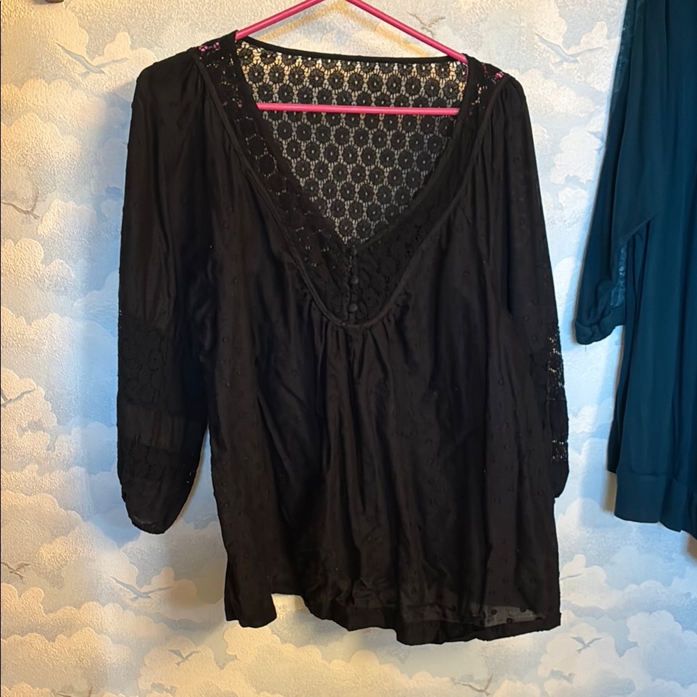 Torrid Black Relaxed Embellished Blouse